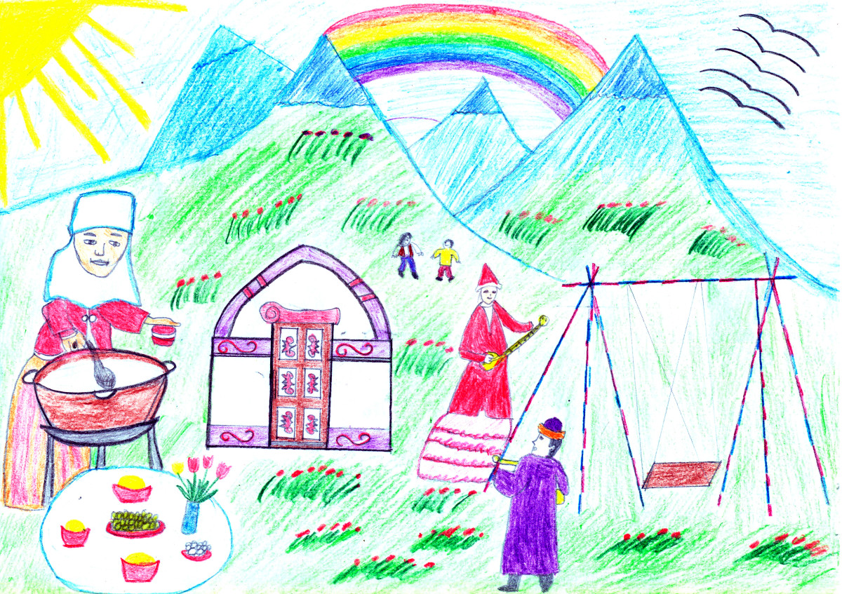 Рисунок наурыз для детей. Праздник Наурыз для детей. Рисунок на тему Наурыз. Наурыз иллюстрация для детей. Рисование на тему Нооруз.